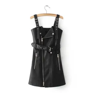 فستان جلد نباتي ,vegan leather dress