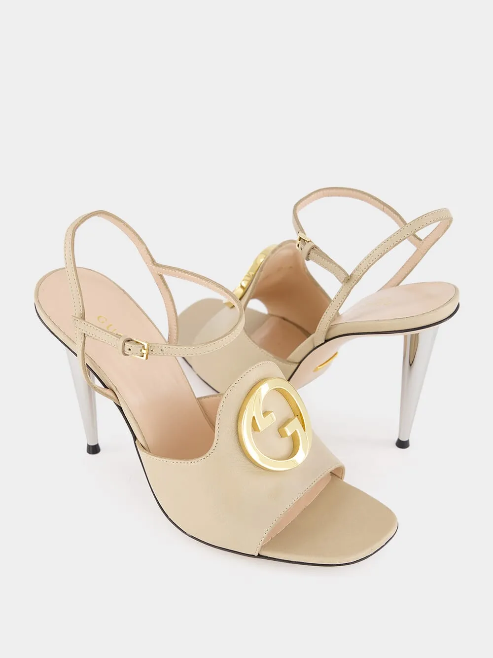 110mm Logo-Plaque Leather Sandals