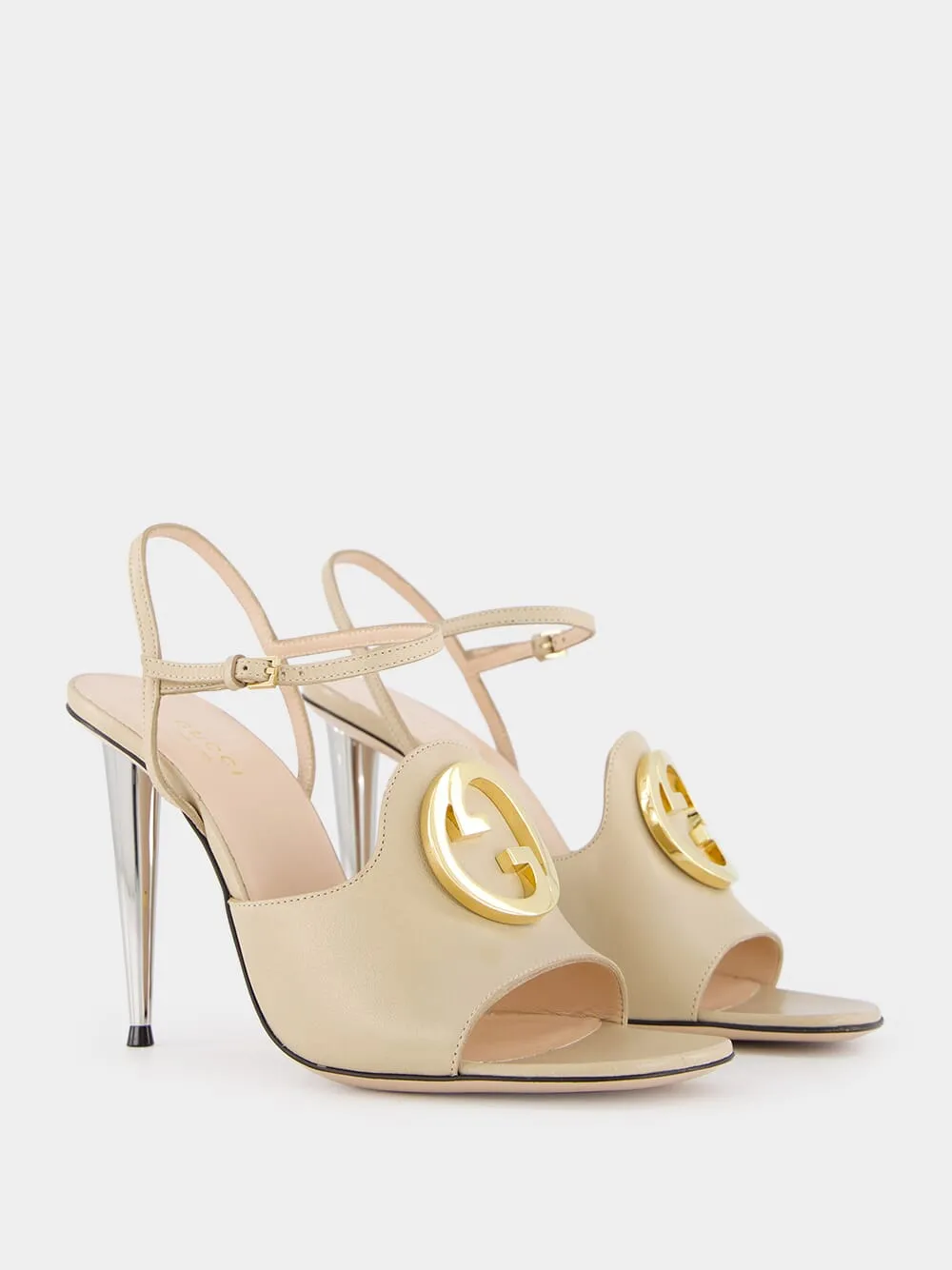 110mm Logo-Plaque Leather Sandals
