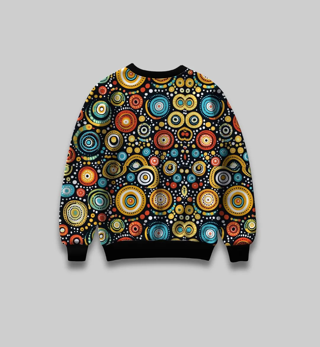 Awaken Your Mandala All-Over Denim Print Sweatshirt