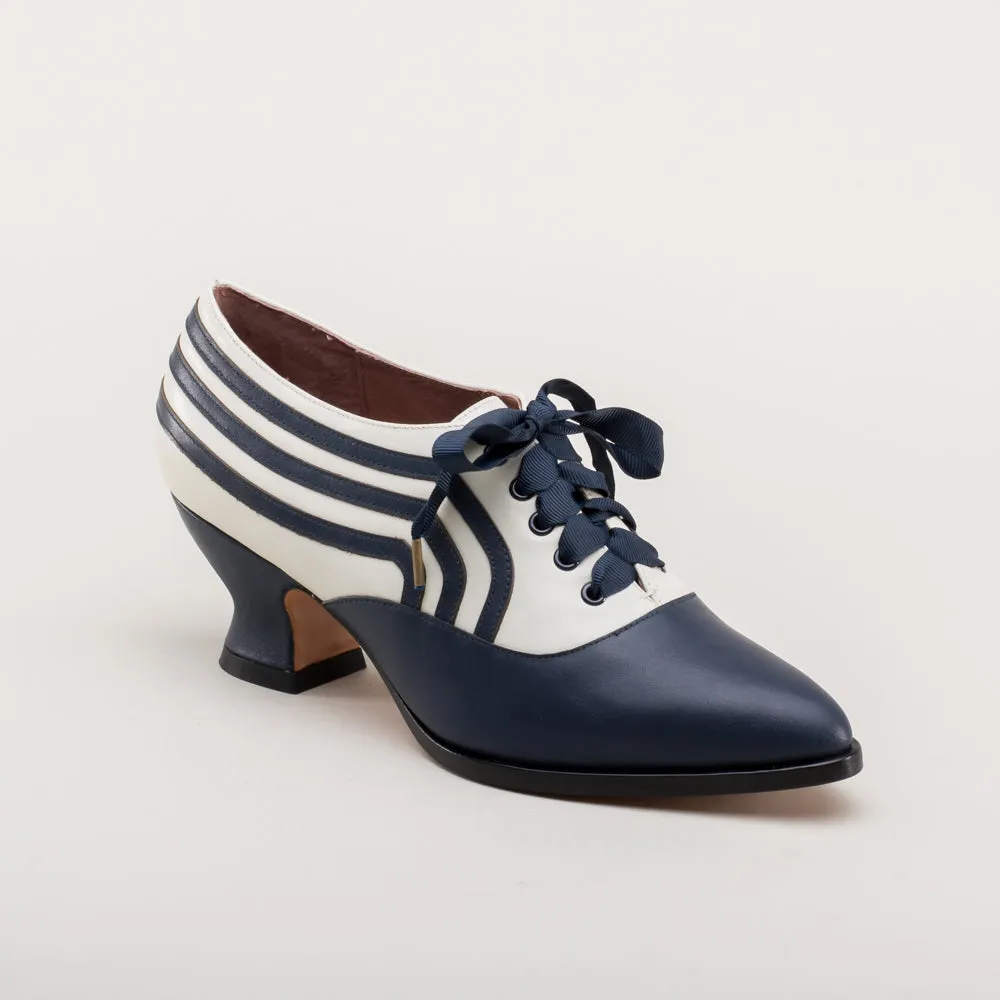 Bernadette Women's Edwardian Oxfords (Navy/Ivory)