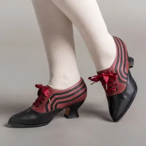 Bernadette Women's Edwardian Oxfords Wide (Burgundy/Black)