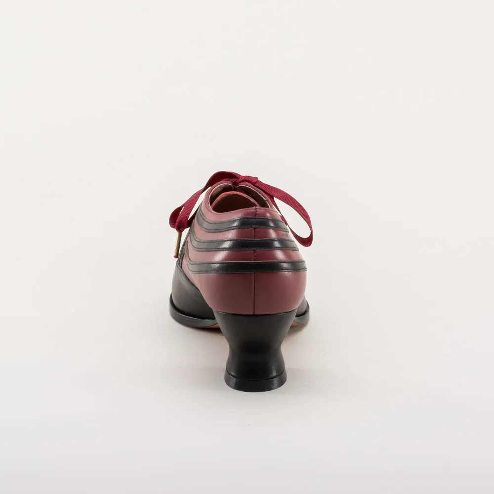 Bernadette Women's Edwardian Oxfords Wide (Burgundy/Black)