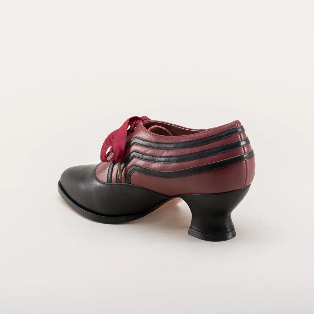 Bernadette Women's Edwardian Oxfords Wide (Burgundy/Black)