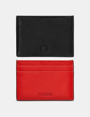 Black And Red Leather Academy Card Holder