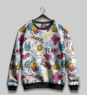 Bold Attitude All-Over Print Sweatshirt