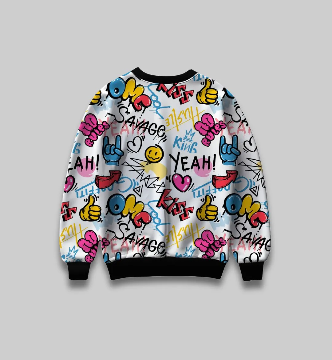 Bold Attitude All-Over Print Sweatshirt