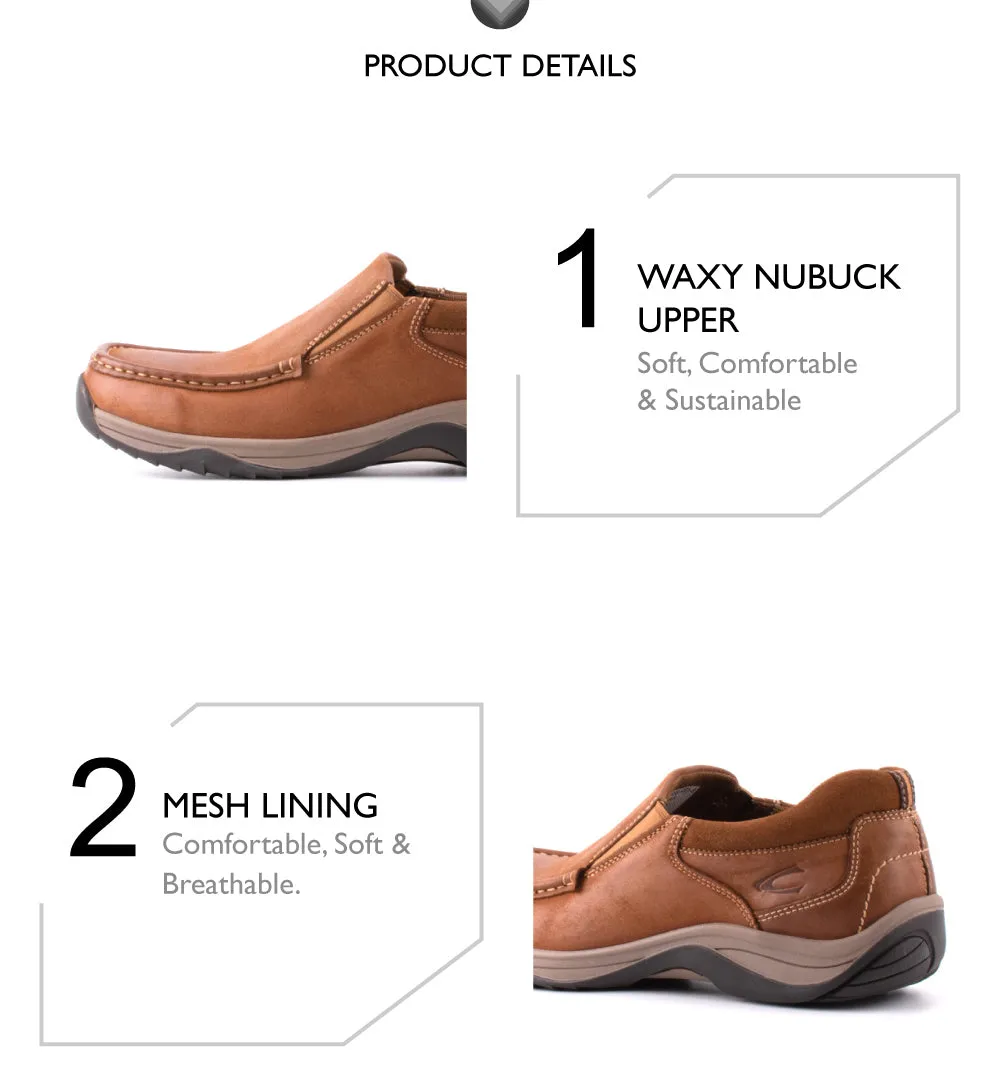 camel active Leather Plain Smooth Slip On Shoes Men Tan PULSOR 852408-RS1-8