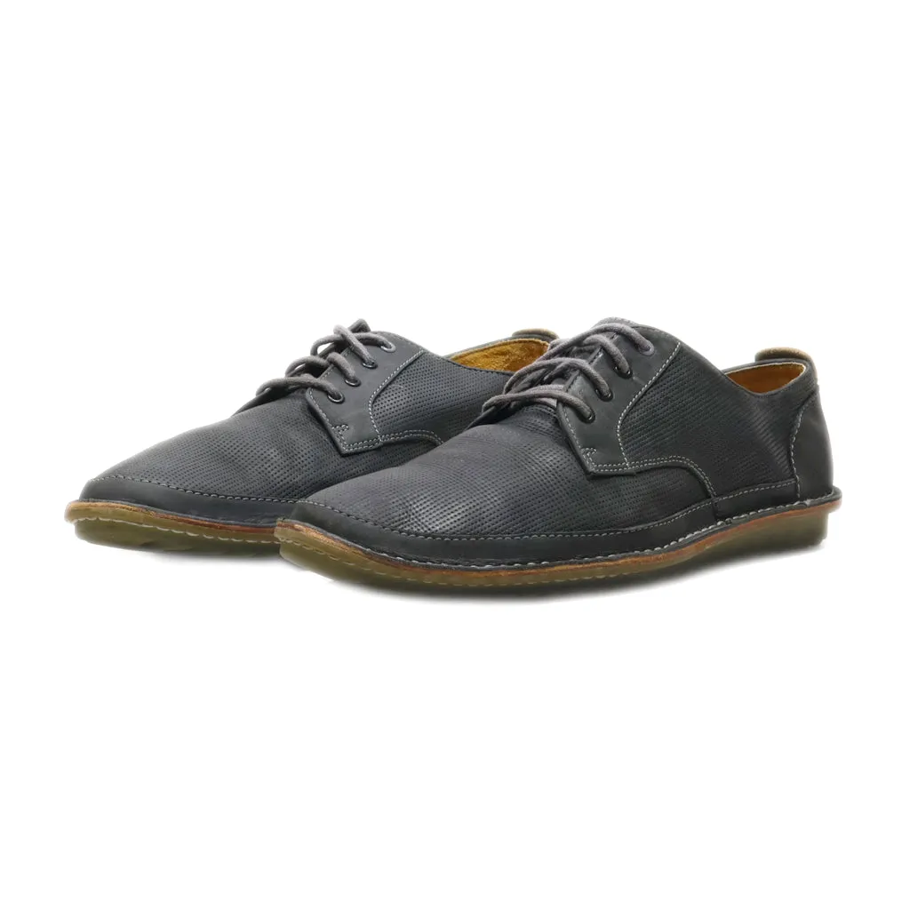 Clarks Formal Lace Ups Leather Blue Colour For Men