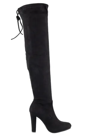 Dasia - Over The Knee Lace Up Tie Back Detail Boots