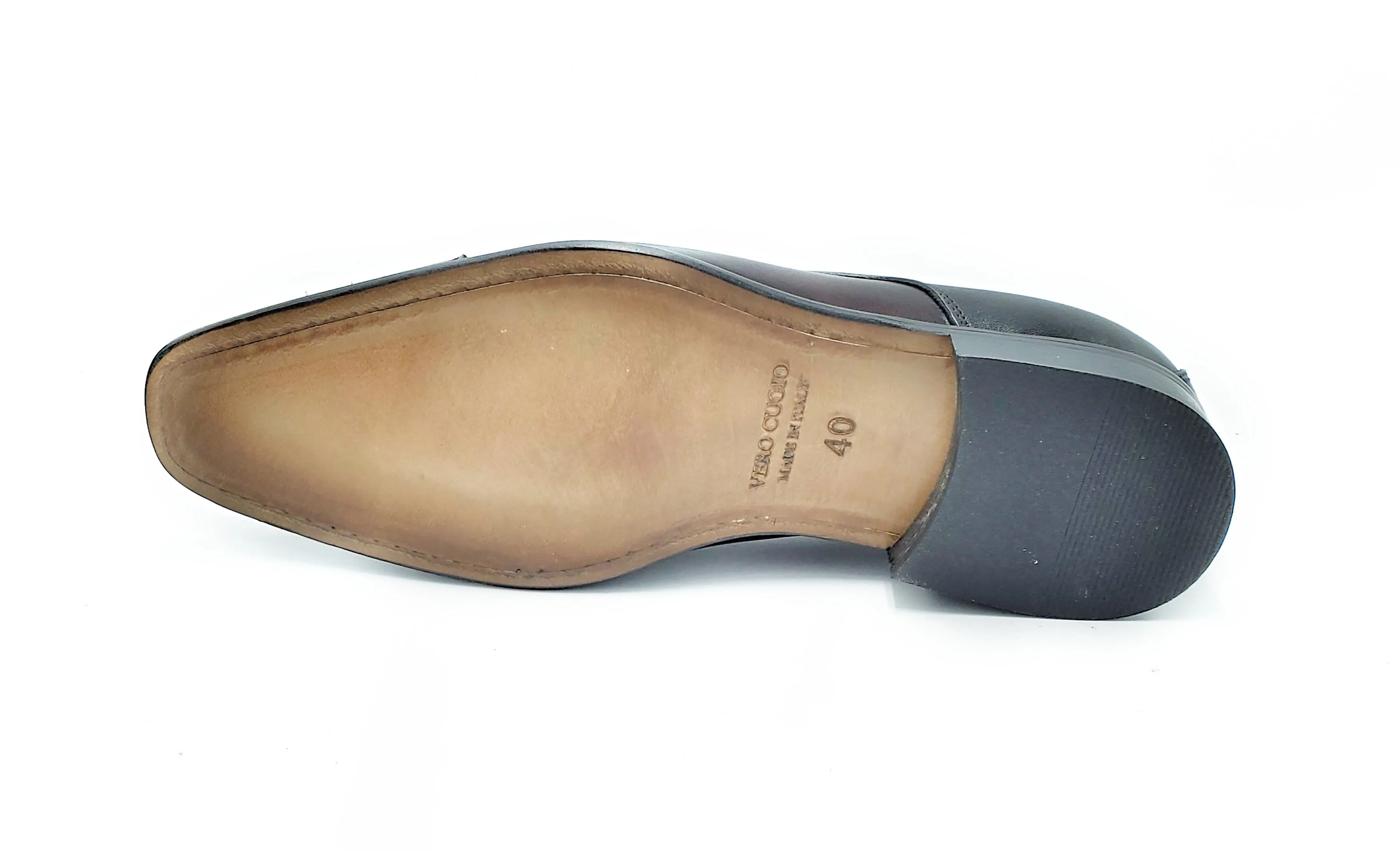 Di Franco Men's Two Tone Leather Derby's (Black/Gray) vero cuoio