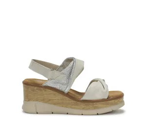 Dorking D9004 white wedge sandal