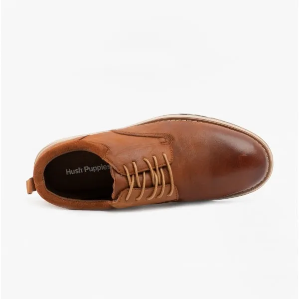 DYLAN Mens Leather Derby Shoes Brown