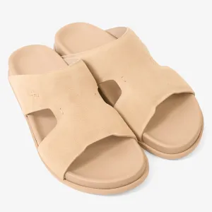 FARADA MODERN MINIMALIST SUEDE NEUTRAL TONE ARABIC SANDALS MASTICE