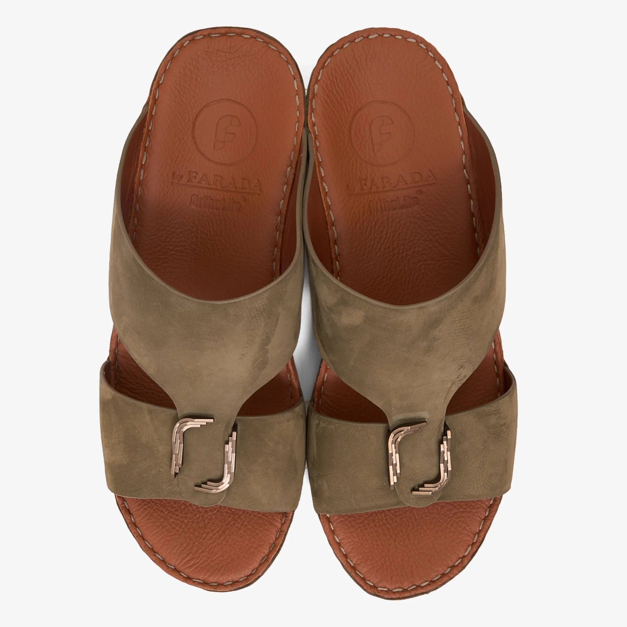 FARADA MODERN PREMIUM SUEDE ARABIC SANDALS OLIVE