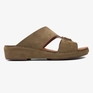 FARADA MODERN PREMIUM SUEDE ARABIC SANDALS OLIVE