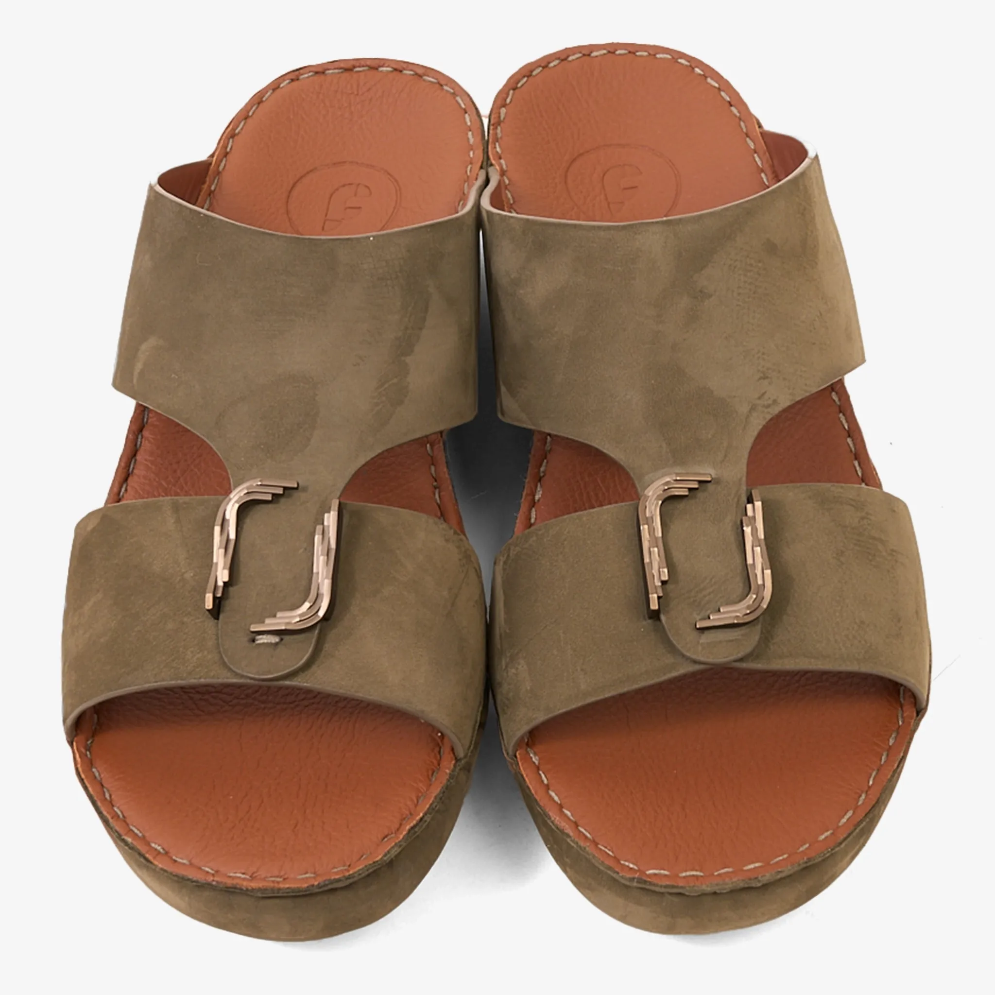 FARADA MODERN PREMIUM SUEDE ARABIC SANDALS OLIVE