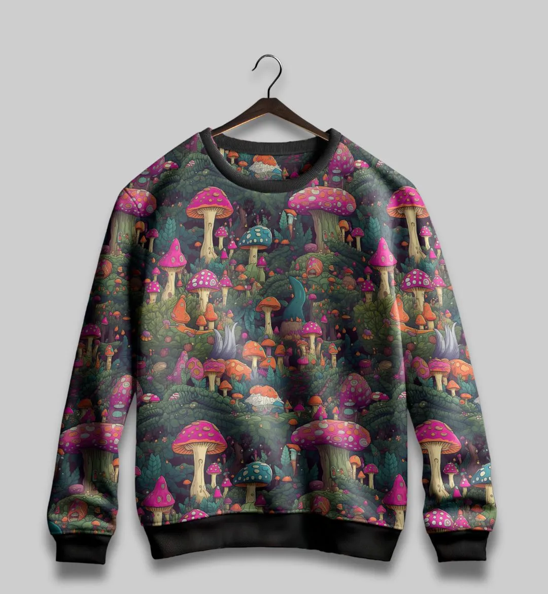 Field of Dreams: Flourish with Fungi All-Over Print Sweatshirt
