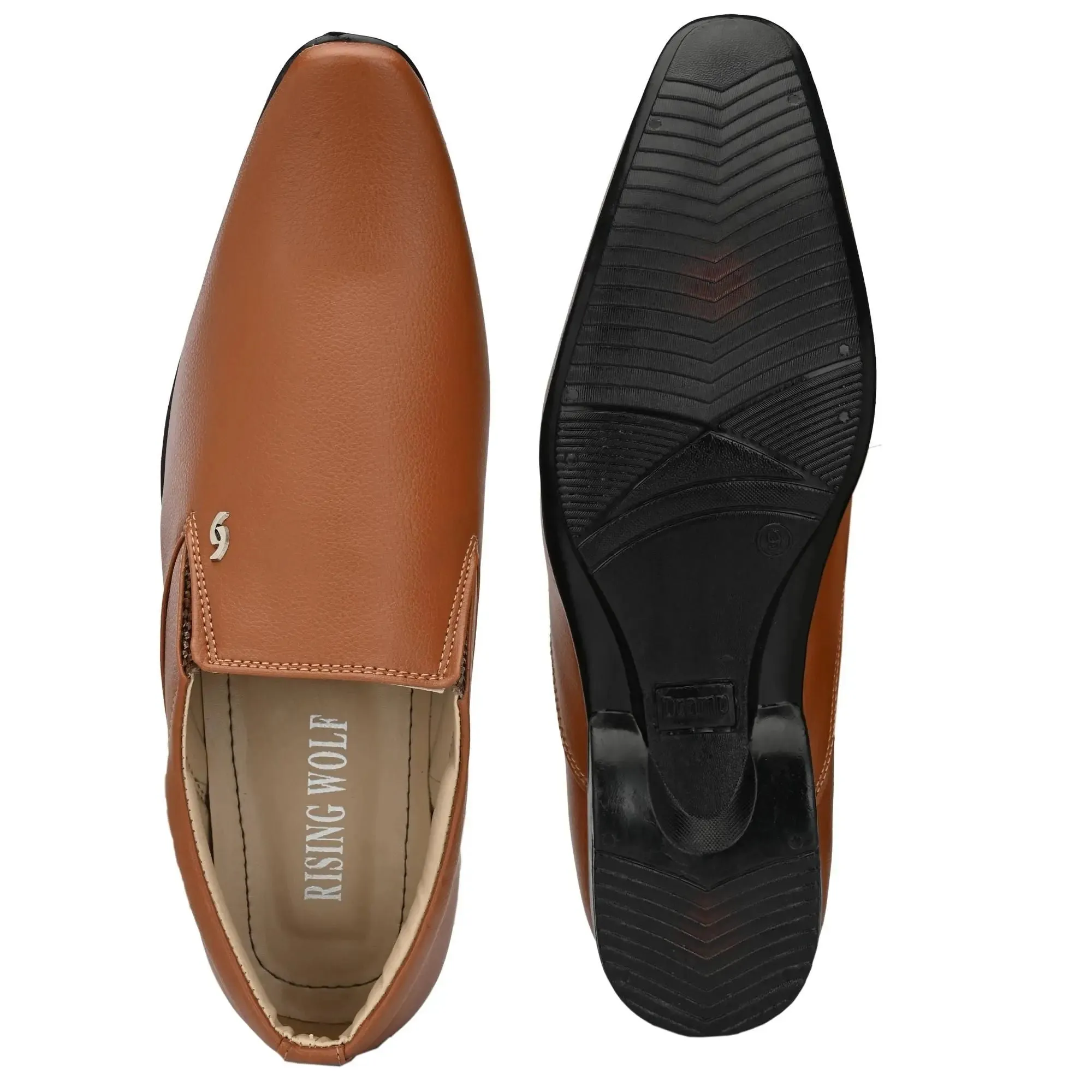 Formal Shoes For Men Pure Synthetic Leather in Tan Color