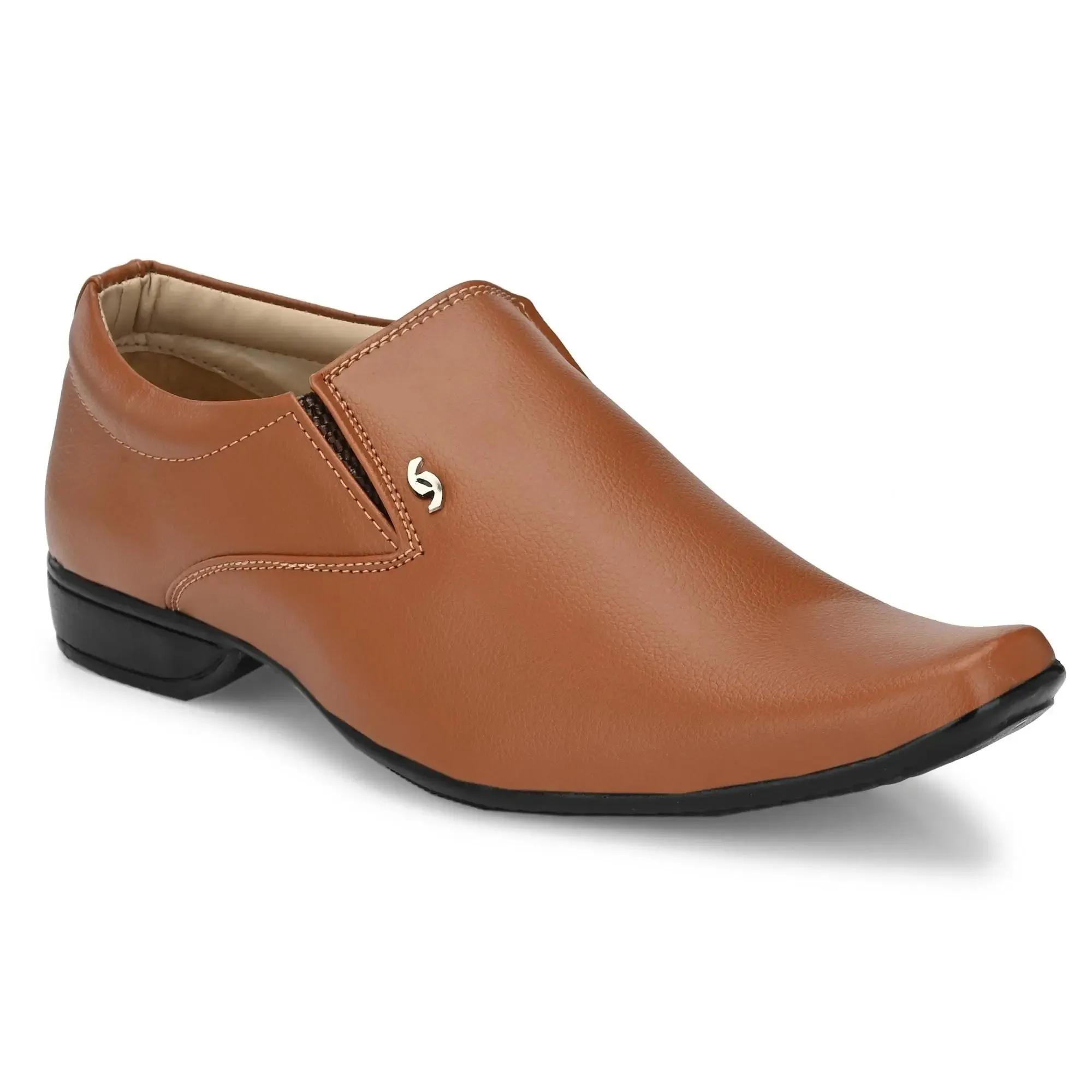 Formal Shoes For Men Pure Synthetic Leather in Tan Color