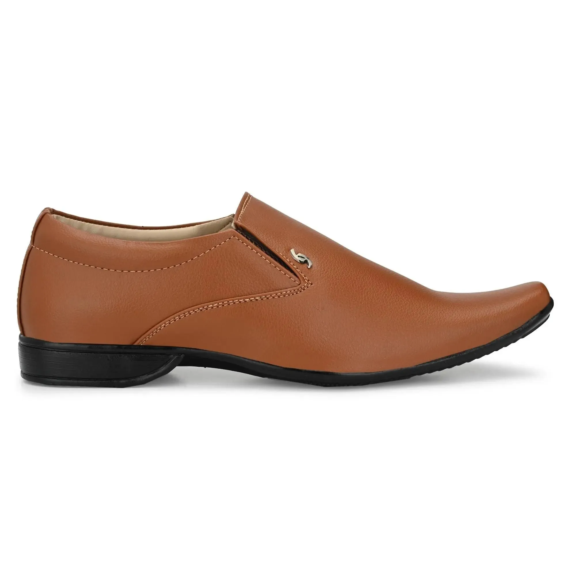 Formal Shoes For Men Pure Synthetic Leather in Tan Color