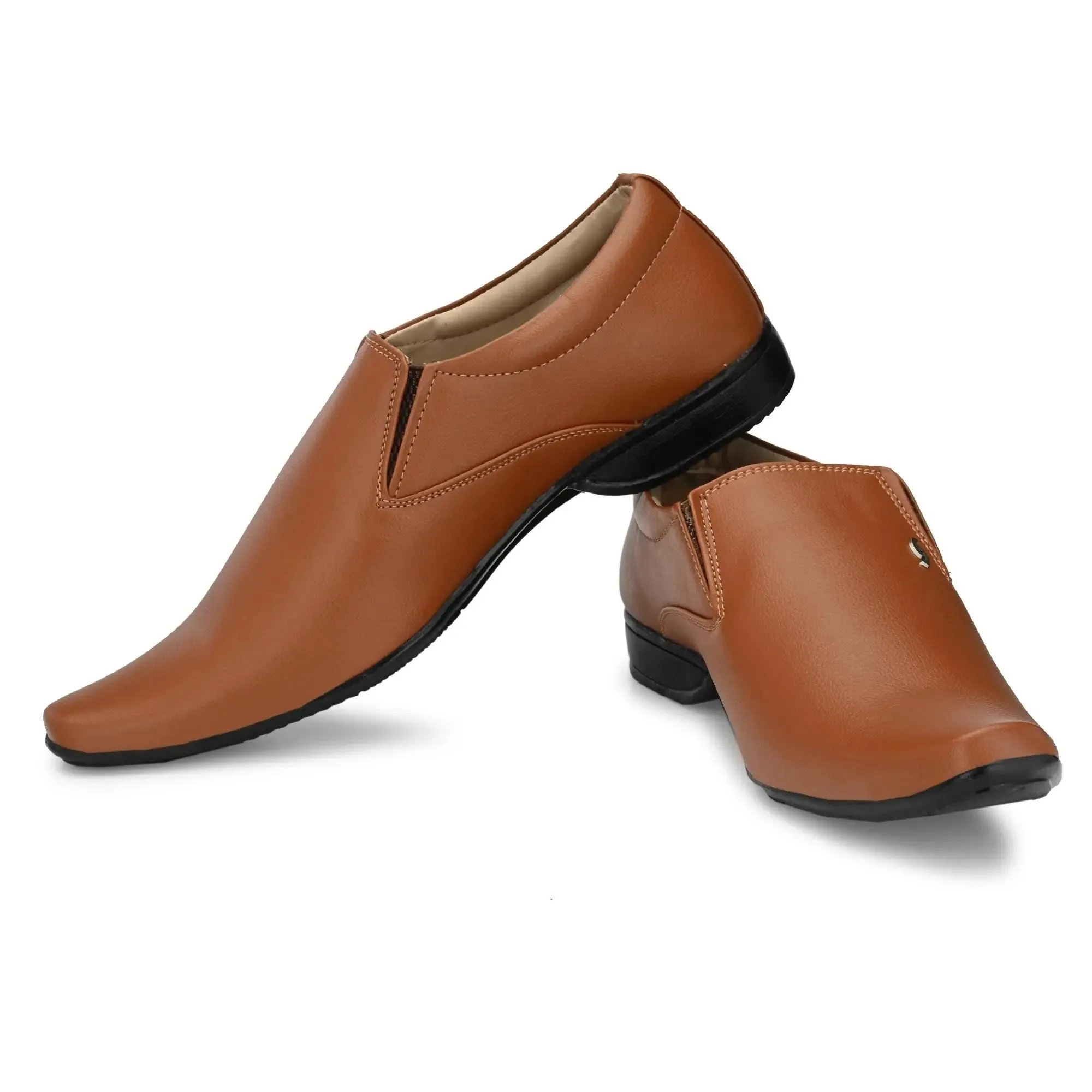 Formal Shoes For Men Pure Synthetic Leather in Tan Color