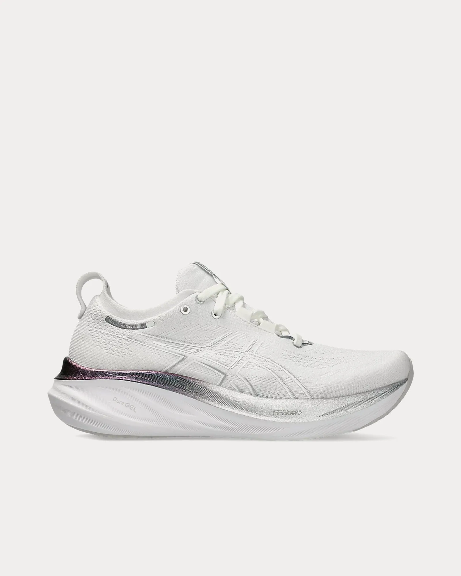 Gel-Nimbus 26 Platinum Real White / Pure Silver Running Shoes