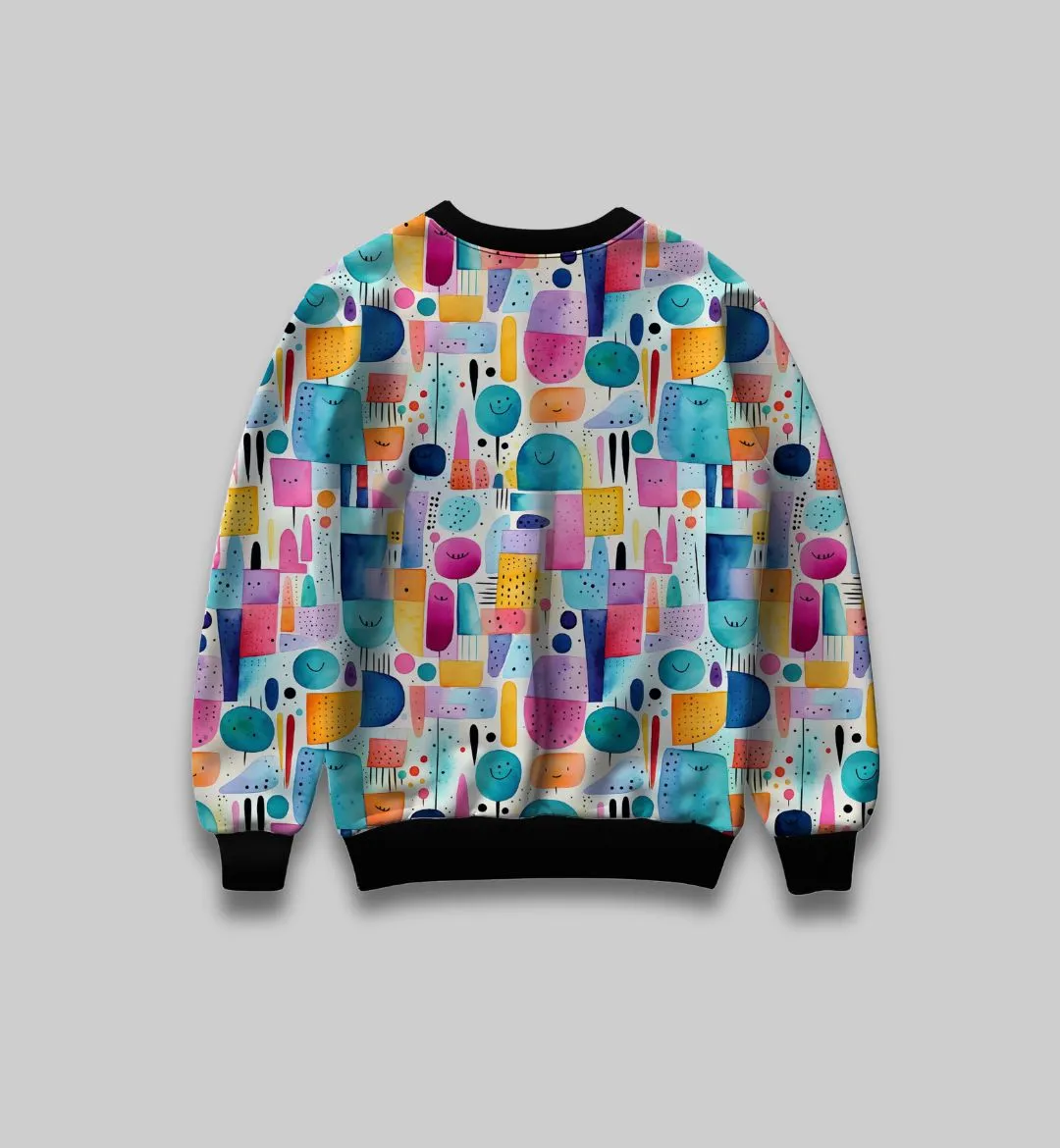 Geo Vibes: Embrace the Earthy Swirls All over print Sweatshirt
