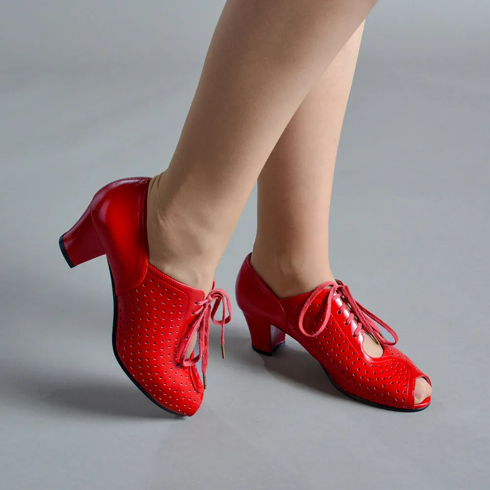 Jenny Women’s Vintage Oxfords (Cherry Red)