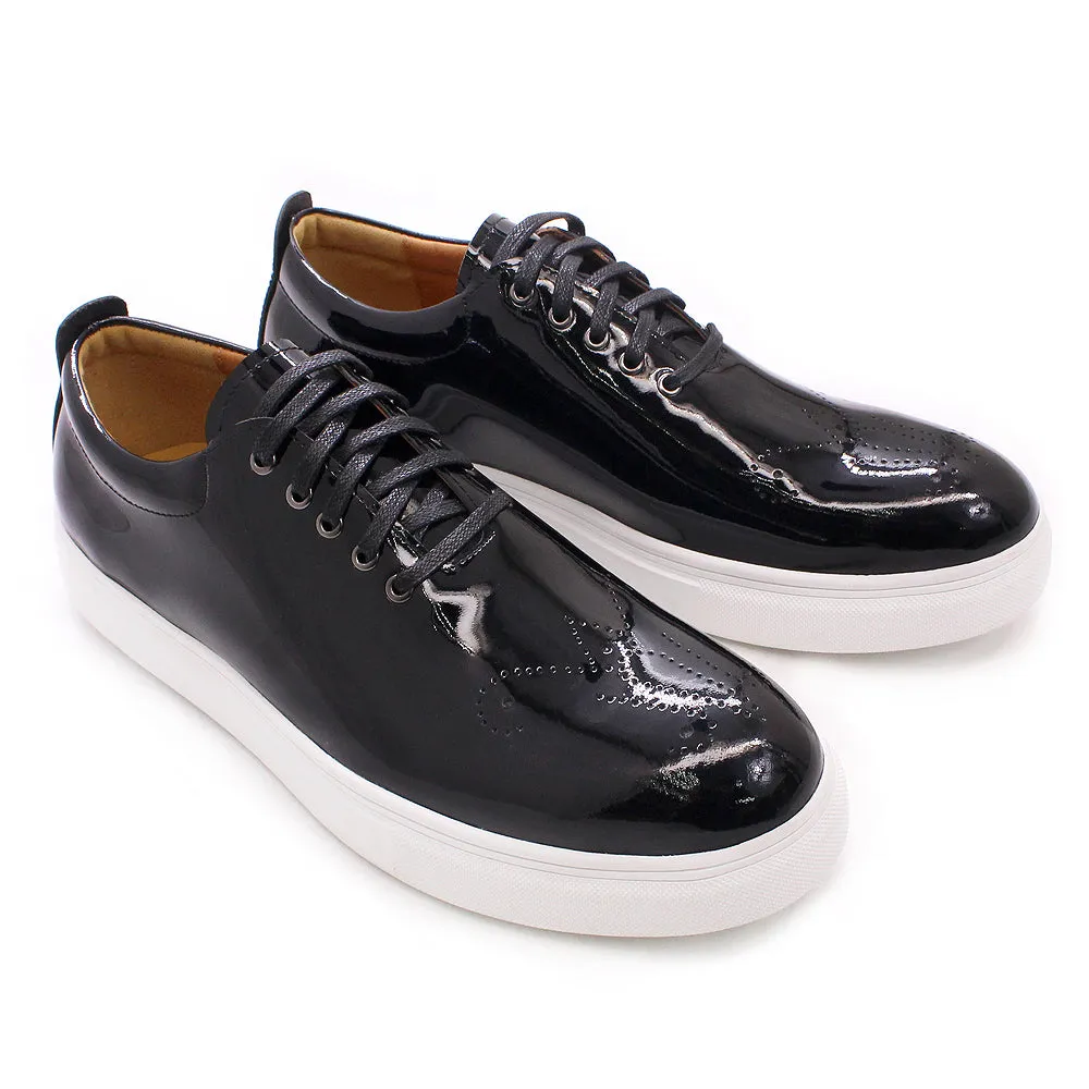 Luxury High Quality Mens Casual Shoes Patent Leather Lace Up Autumn Brand Comfortable Flat Oxford Shoes for Men Trendy Sneaker