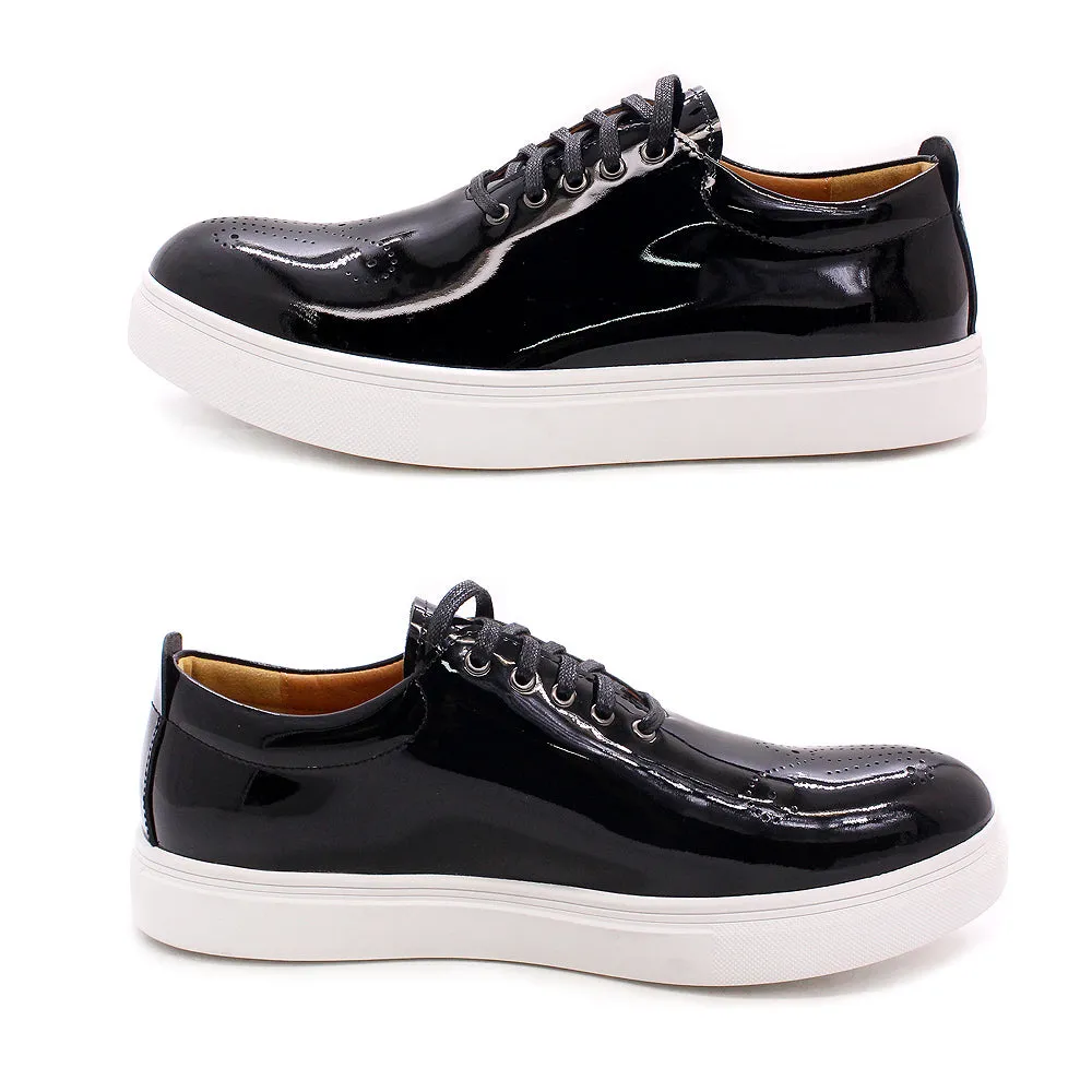 Luxury High Quality Mens Casual Shoes Patent Leather Lace Up Autumn Brand Comfortable Flat Oxford Shoes for Men Trendy Sneaker