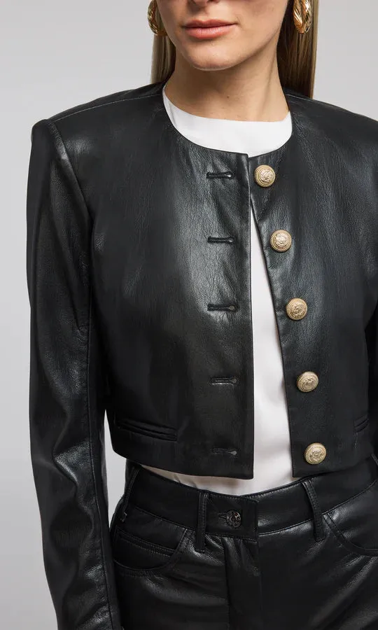 MARKO VEGAN LEATHER BLAZER