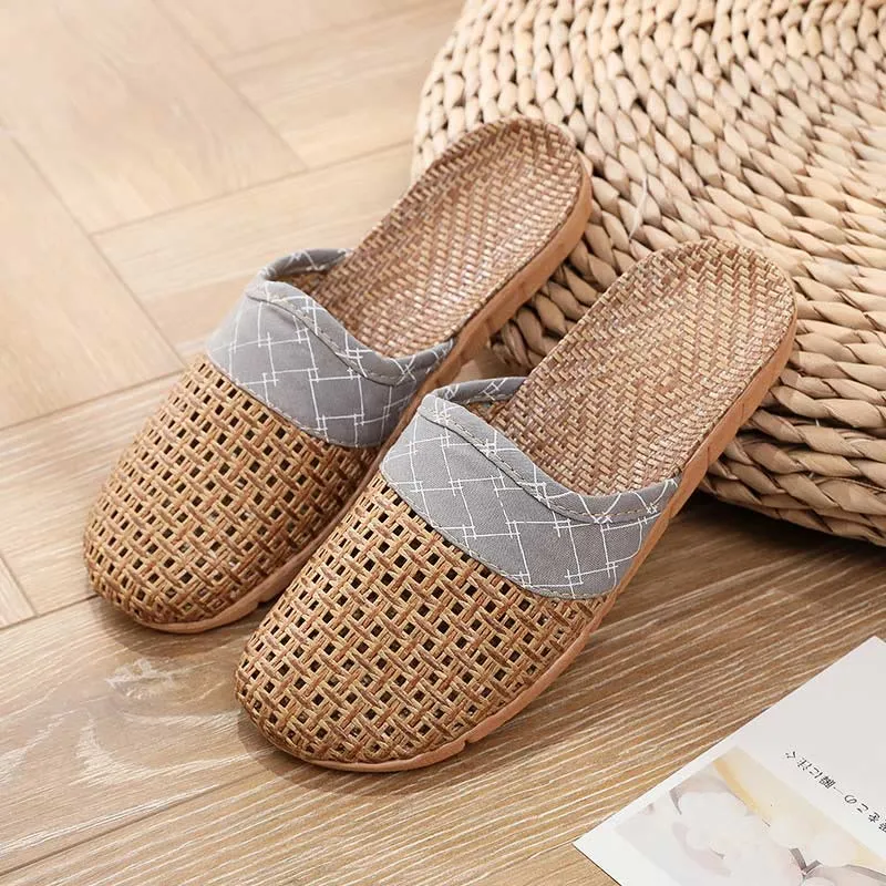Modern Hollow-out Anti-slip Flax Slippers