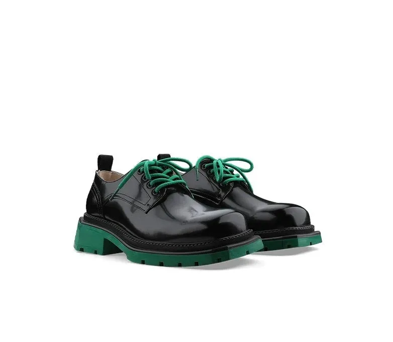 Platform Derby Leather Shoes
