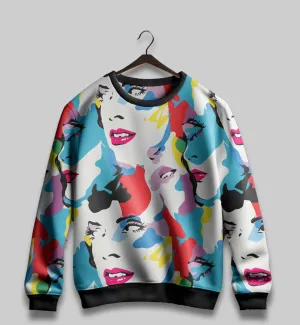 Pop Art Muse All Over Print Sweatshirt