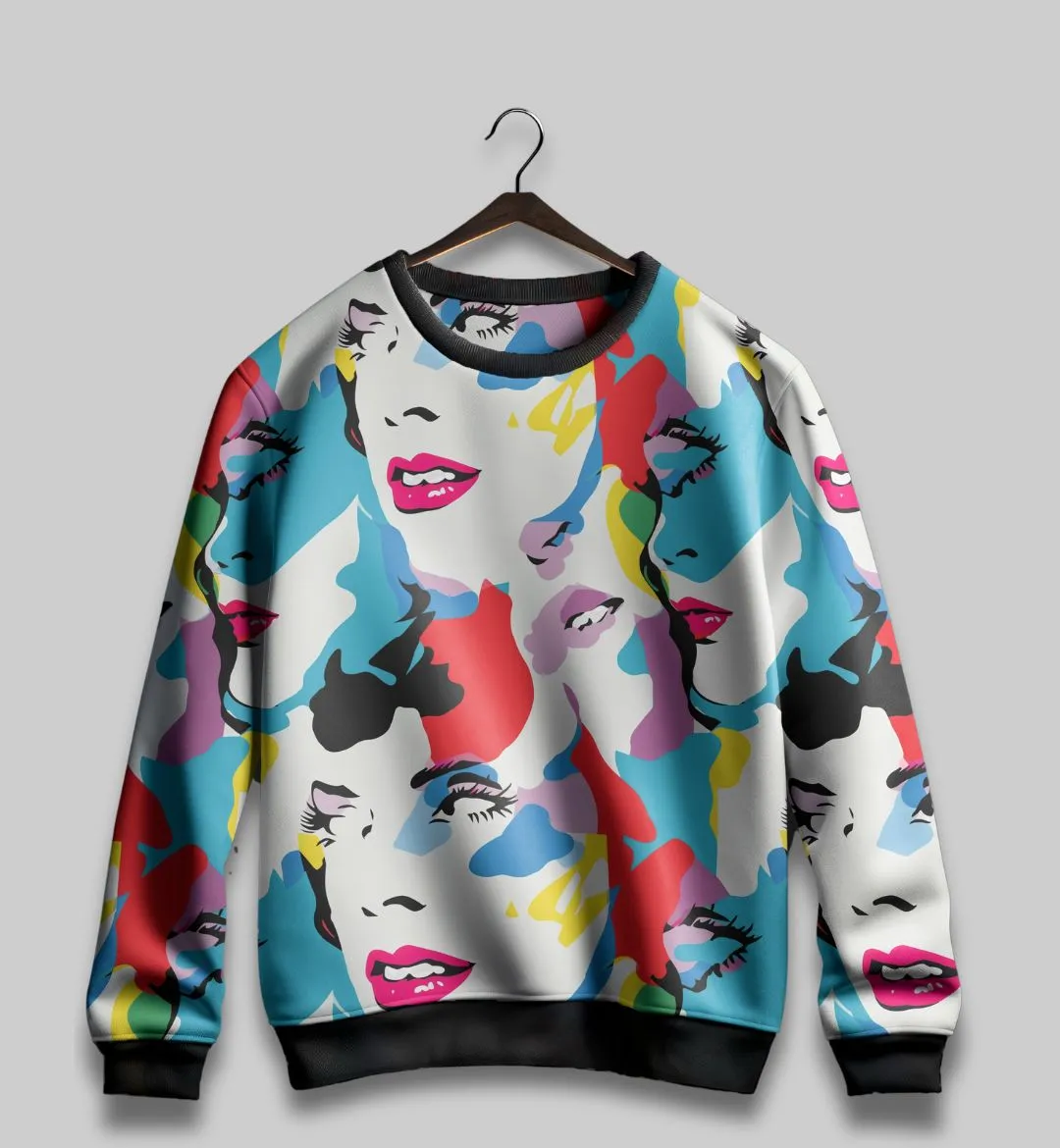 Pop Art Muse All Over Print Sweatshirt