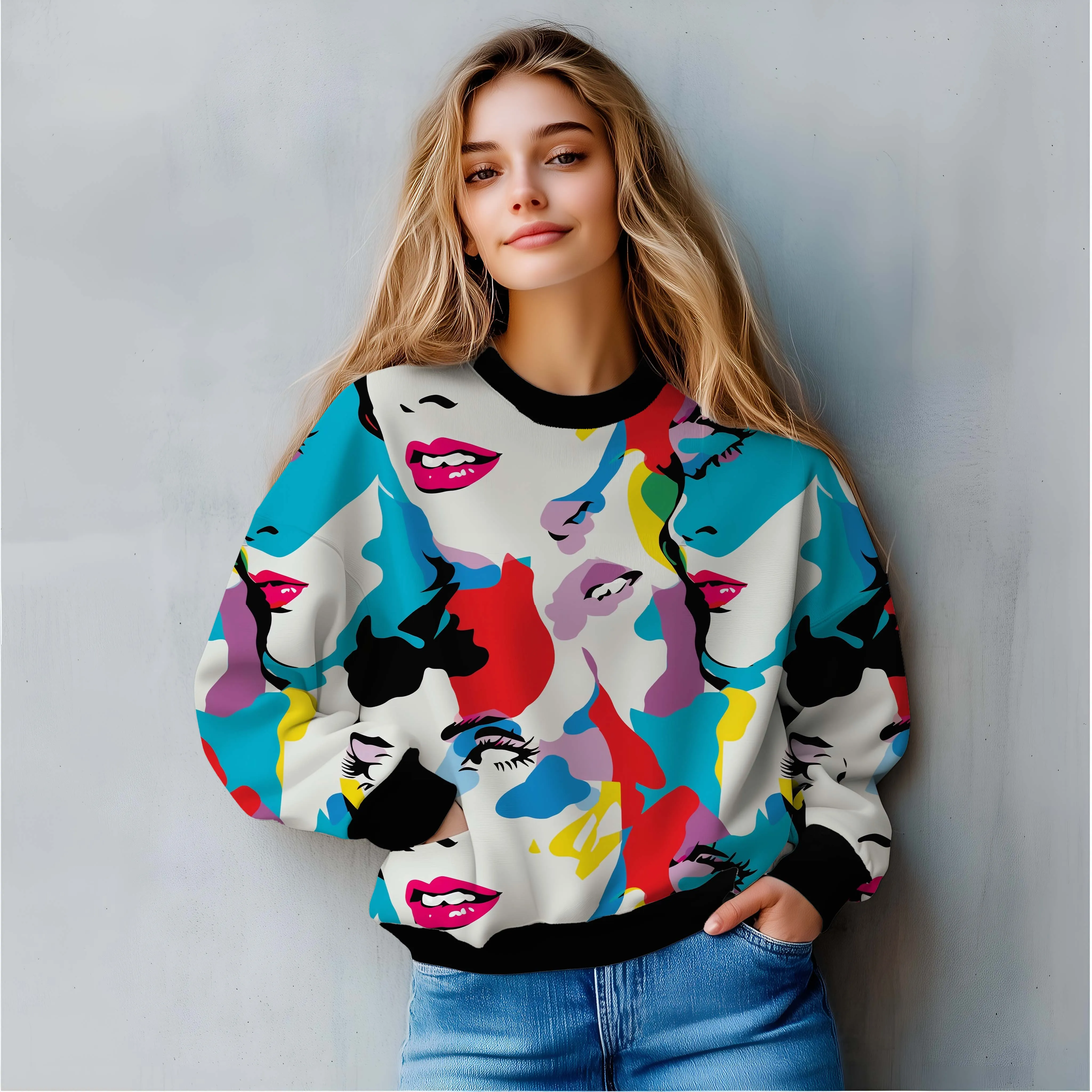 Pop Art Muse All Over Print Sweatshirt