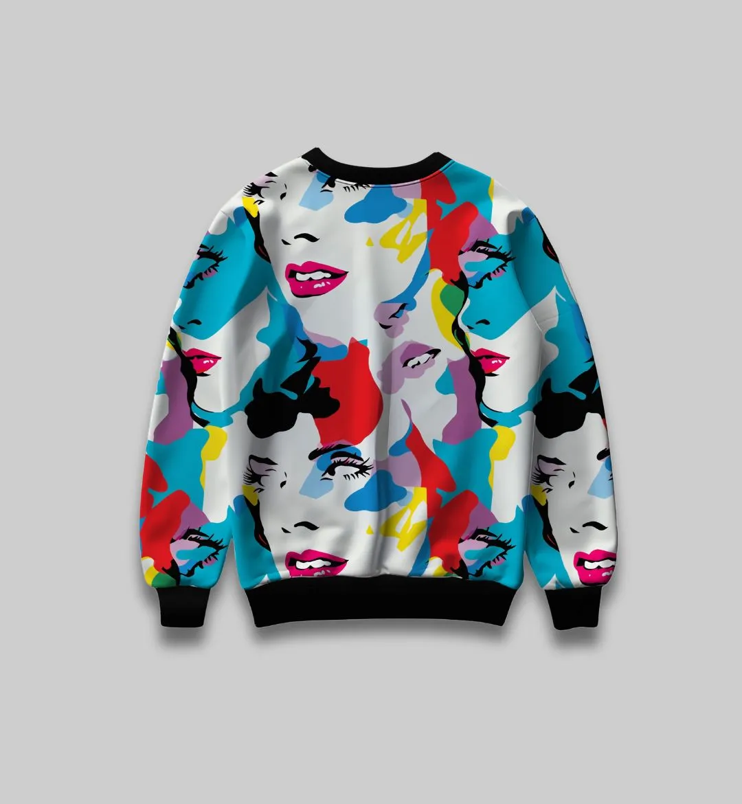 Pop Art Muse All Over Print Sweatshirt