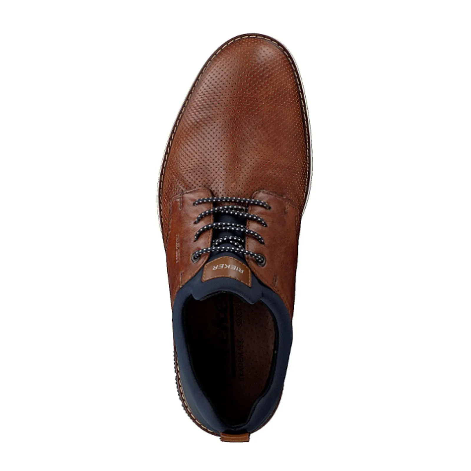 Rieker 14450 Dustin Lace Up (Men) - Nut/Blue