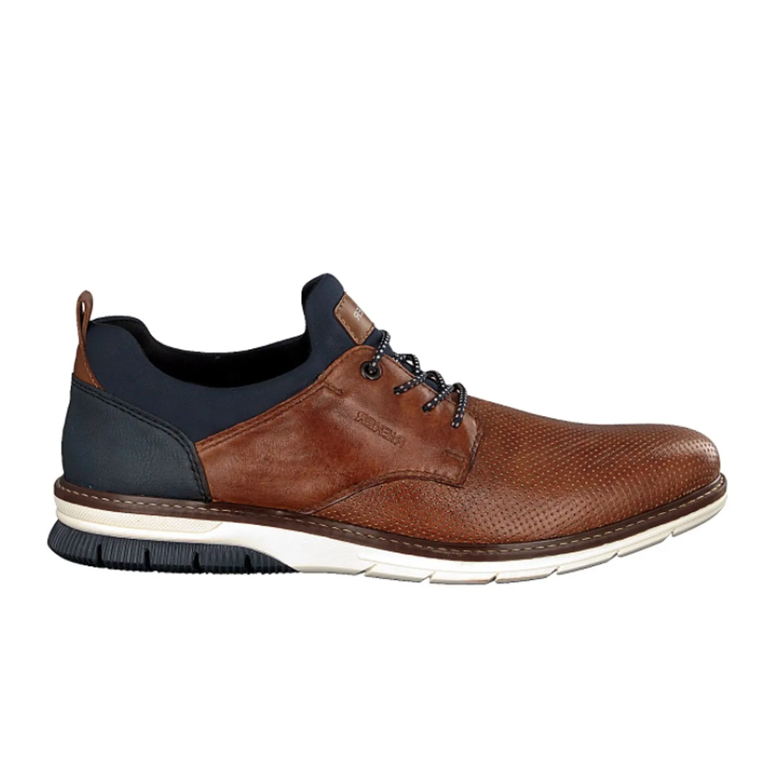 Rieker 14450 Dustin Lace Up (Men) - Nut/Blue