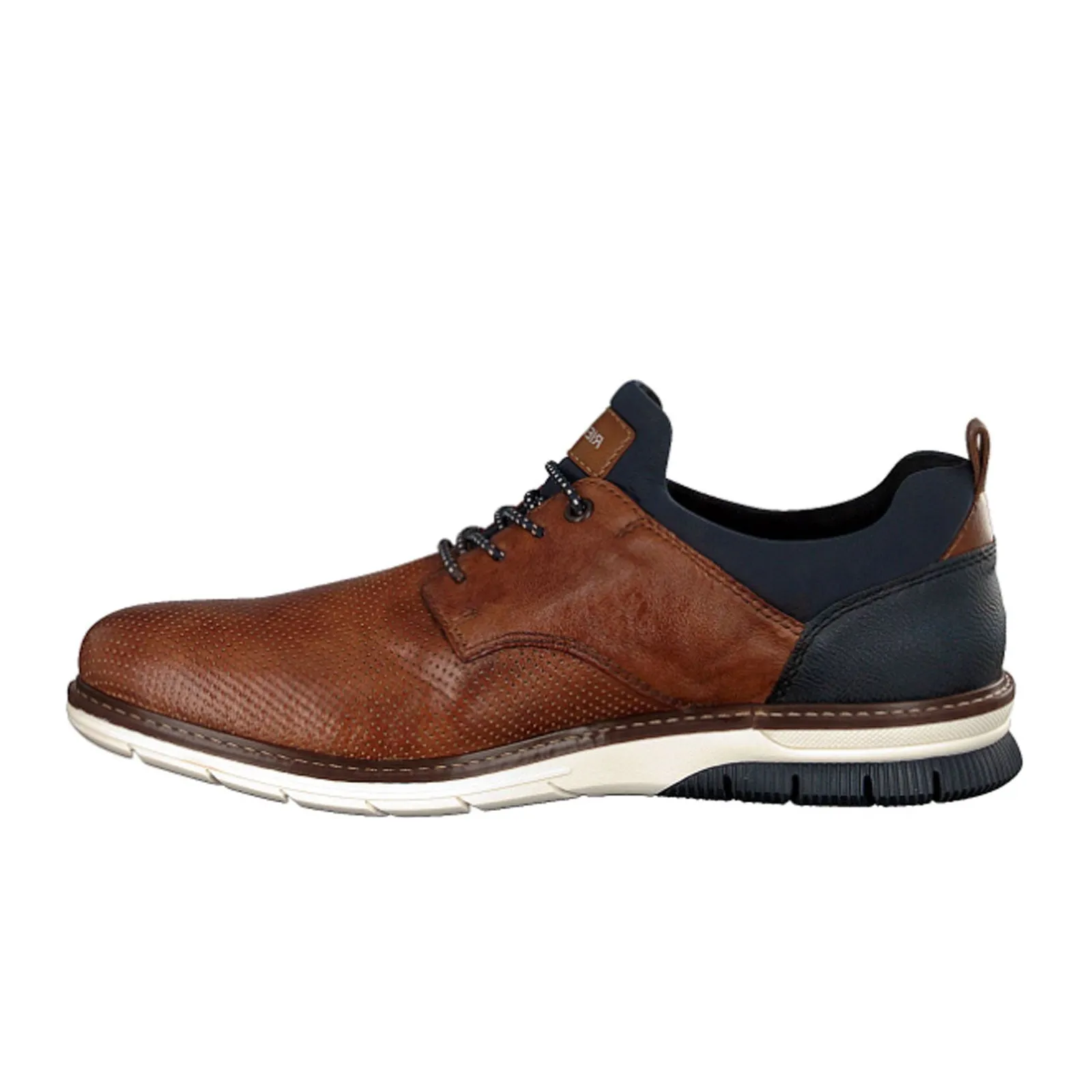 Rieker 14450 Dustin Lace Up (Men) - Nut/Blue