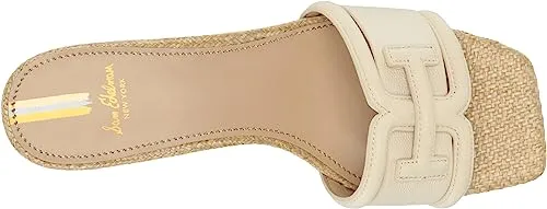 Sam Edelman Waylon Modern Ivory Slip On Squared Open Toe Mule Block Heel Sandals