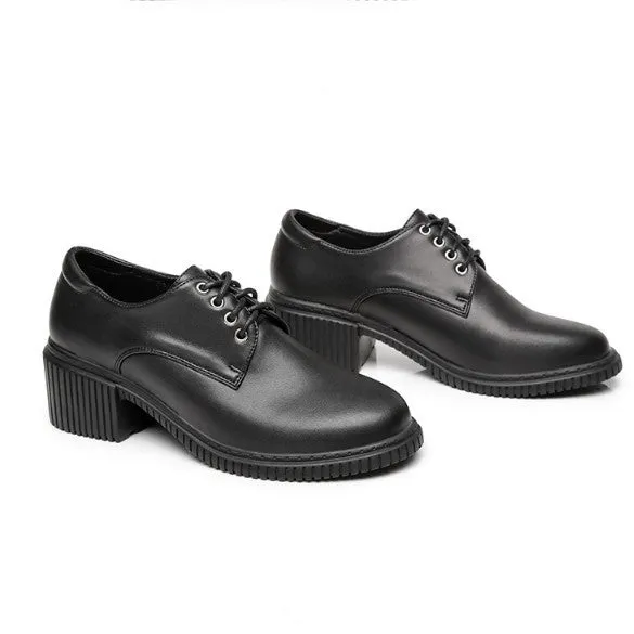 Small Size Leather Oxfords For Women BS392
