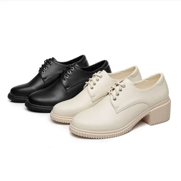 Small Size Leather Oxfords For Women BS392