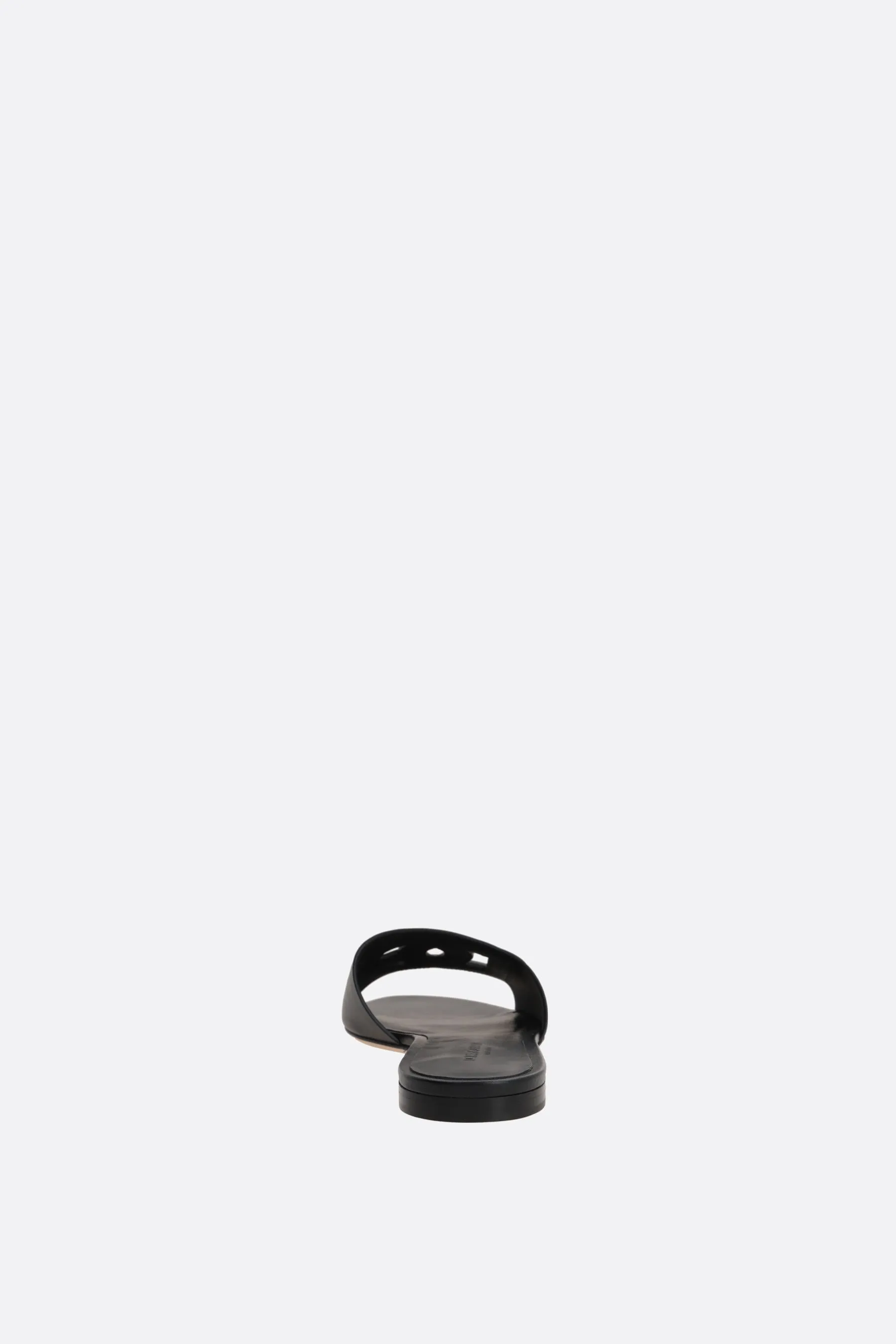 Smooth Leather Logo Slide Sandals