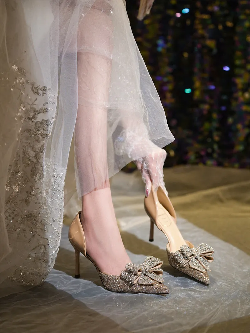 Stunning High Heels with Diamonds Wedding Shoes