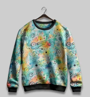 Water Doodles Eye All Over Print Sweatshirt