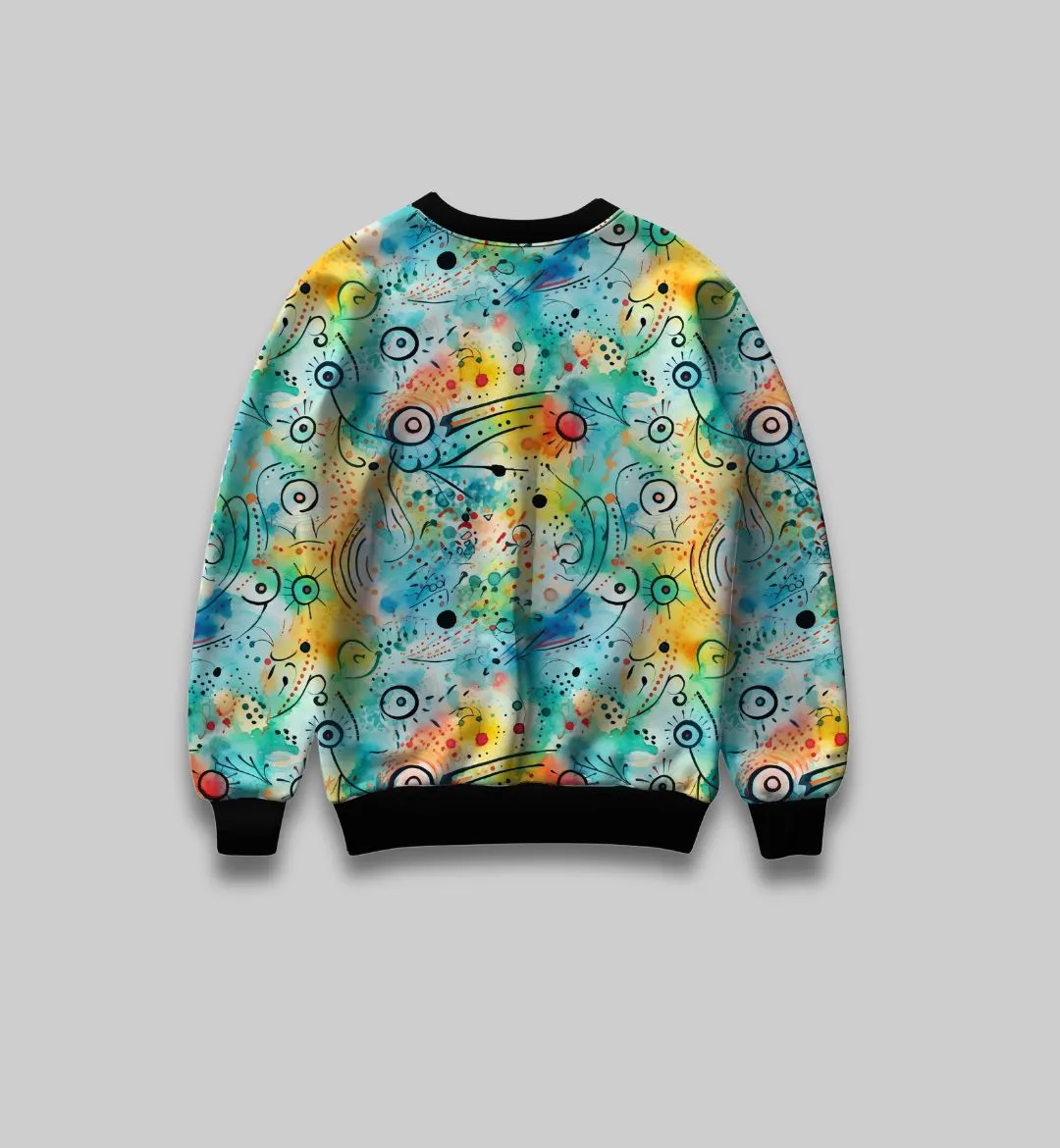 Water Doodles Eye All Over Print Sweatshirt