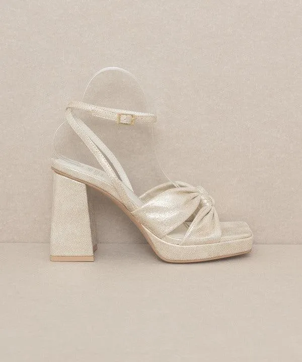 Women's Knotted Band Platform Heels