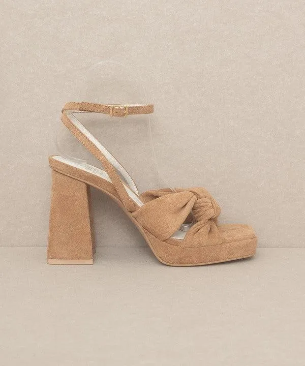Women's Knotted Band Platform Heels